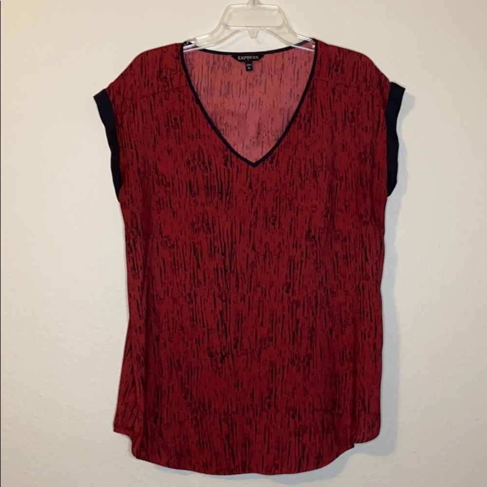Express Red and Black Blouse